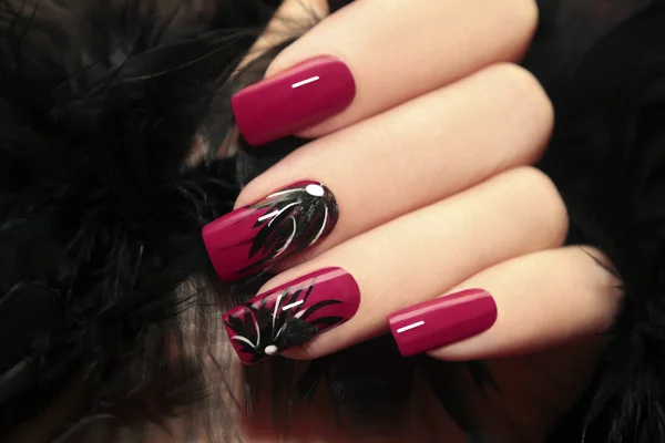depositphotos_57014635 stock photo burgundy manicure