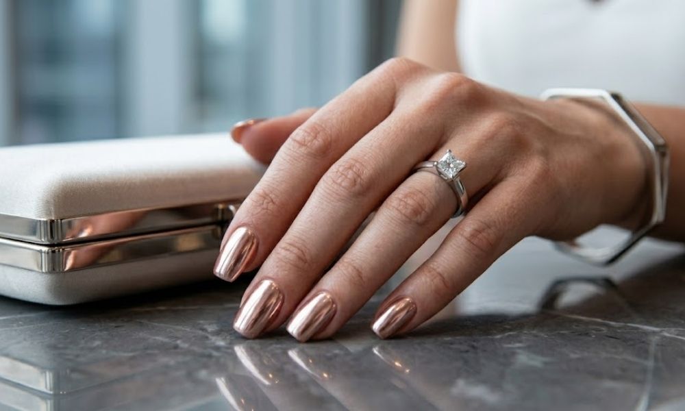 Chrome metallic nails