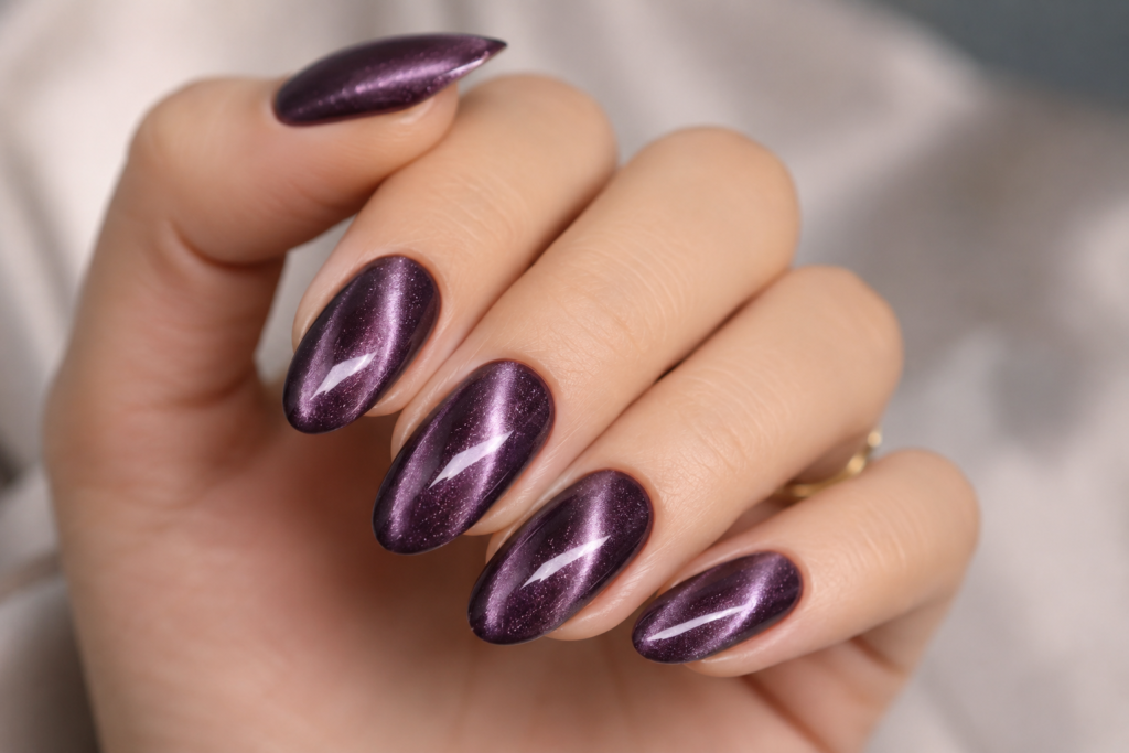 Raksha Bandhan Nail Art Ideas 2026: Elegant Designs To Match Your Ethnic Outfit 13 Cat eye nails