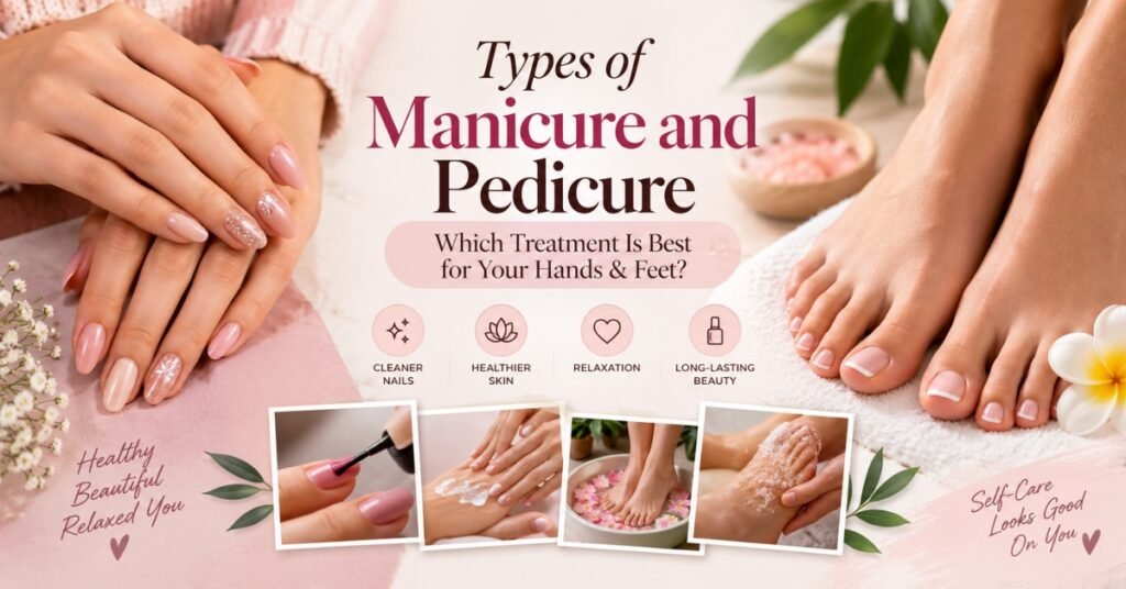 Types of manicure and pedicure